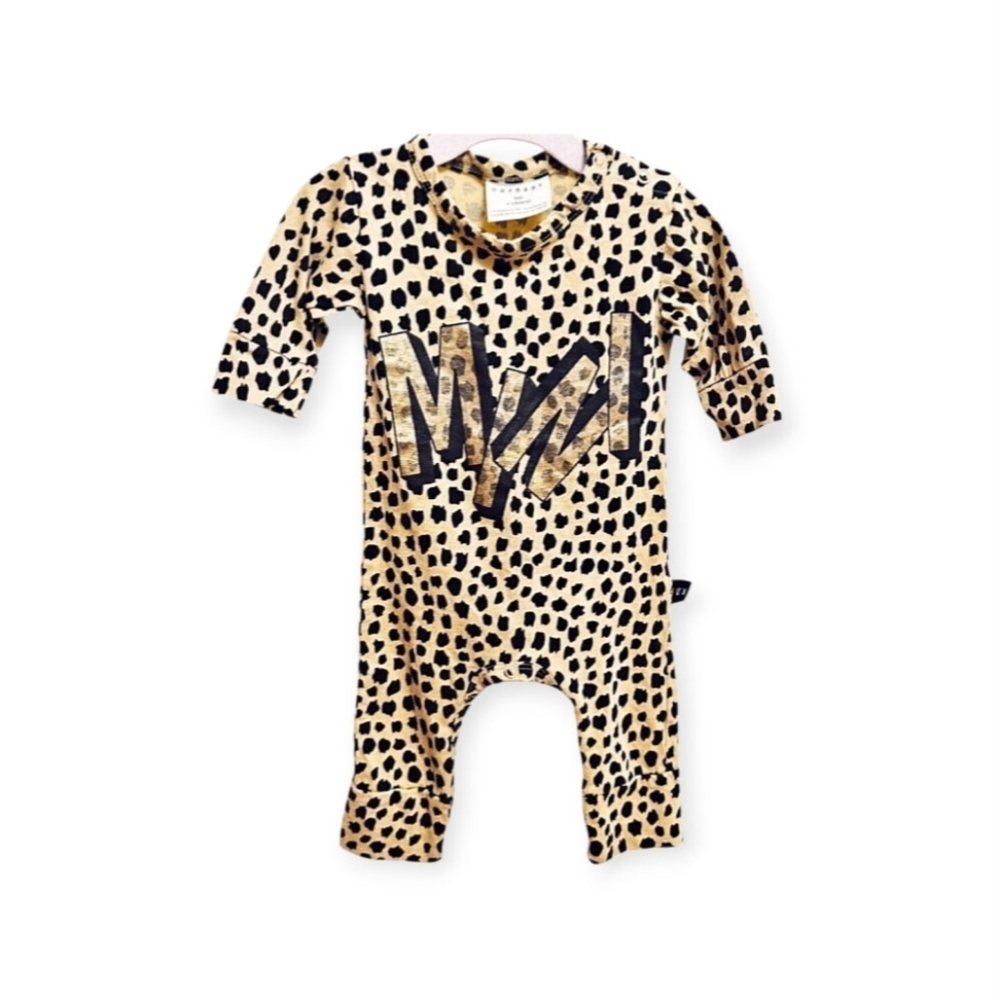 Huxbaby Australia Cheetah Print Graphic "MINI" Playsuit 0-3M